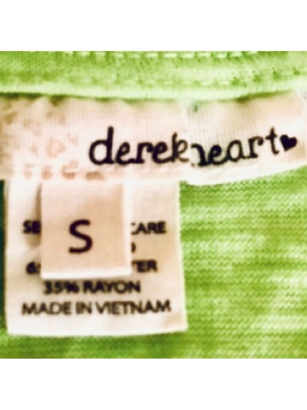 Derek Heart Neon Green Striped Cold Shoulder Tee - Picture 5 of 6